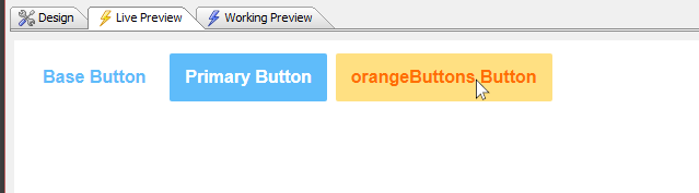A button in a UX with the "orangeButtons" sub-theme applied.